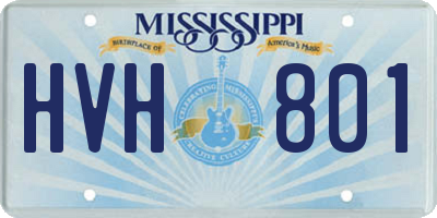 MS license plate HVH801