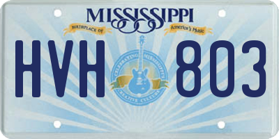 MS license plate HVH803