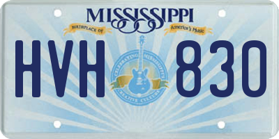 MS license plate HVH830