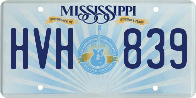 MS license plate HVH839