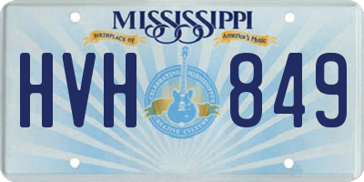 MS license plate HVH849