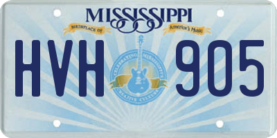 MS license plate HVH905
