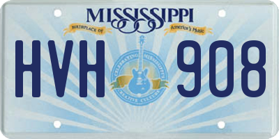MS license plate HVH908