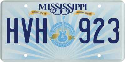 MS license plate HVH923