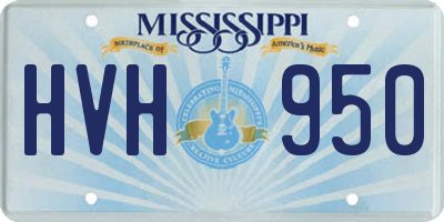 MS license plate HVH950