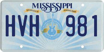 MS license plate HVH981