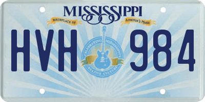 MS license plate HVH984