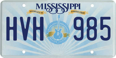 MS license plate HVH985