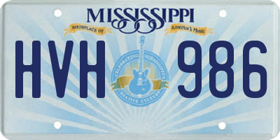 MS license plate HVH986