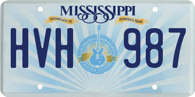 MS license plate HVH987