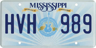MS license plate HVH989