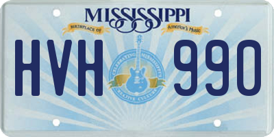 MS license plate HVH990