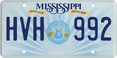 MS license plate HVH992