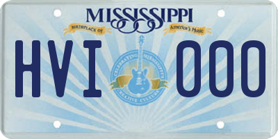 MS license plate HVI000