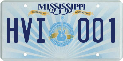 MS license plate HVI001