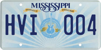 MS license plate HVI004