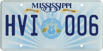 MS license plate HVI006