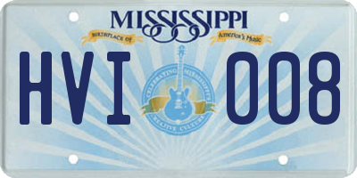 MS license plate HVI008