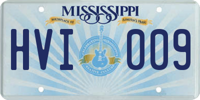 MS license plate HVI009