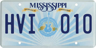 MS license plate HVI010