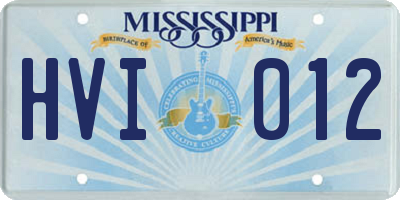 MS license plate HVI012