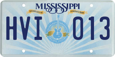 MS license plate HVI013
