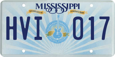 MS license plate HVI017