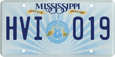 MS license plate HVI019