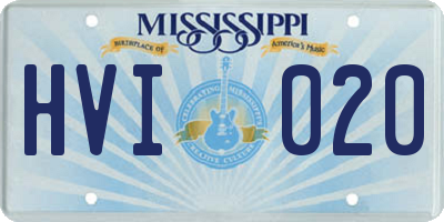 MS license plate HVI020