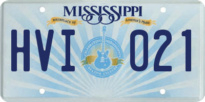 MS license plate HVI021