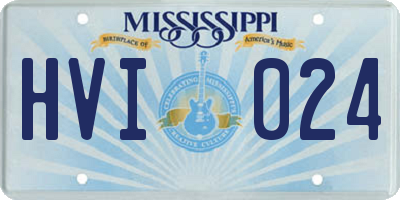 MS license plate HVI024