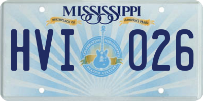 MS license plate HVI026