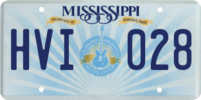 MS license plate HVI028