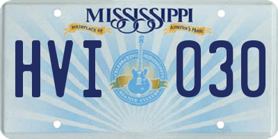 MS license plate HVI030