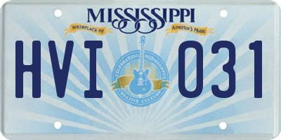 MS license plate HVI031
