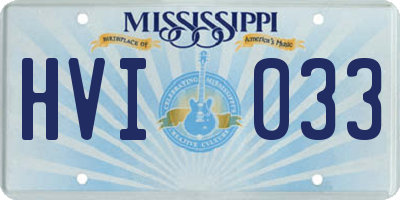 MS license plate HVI033