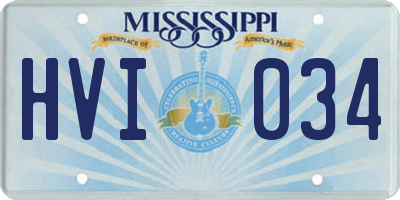 MS license plate HVI034