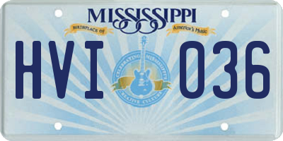 MS license plate HVI036