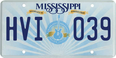 MS license plate HVI039