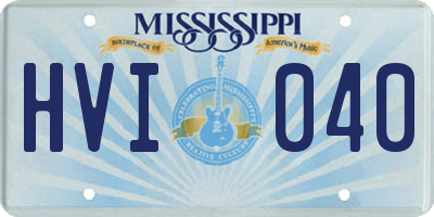 MS license plate HVI040
