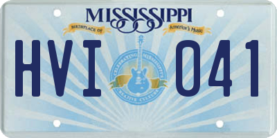 MS license plate HVI041