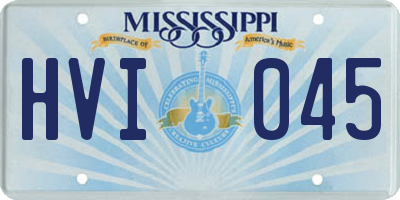 MS license plate HVI045