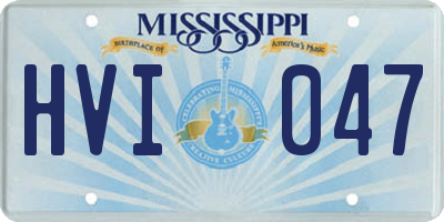 MS license plate HVI047