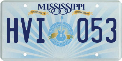 MS license plate HVI053