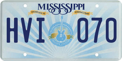 MS license plate HVI070