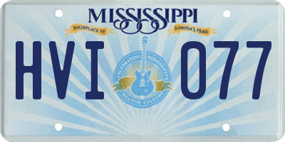 MS license plate HVI077