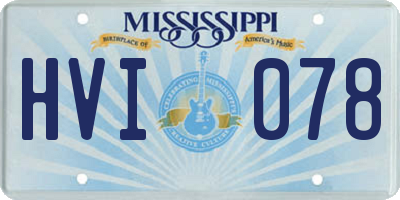 MS license plate HVI078