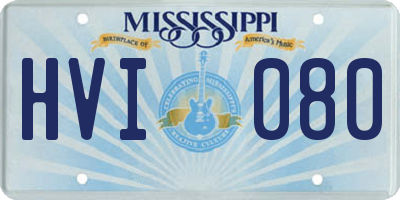 MS license plate HVI080
