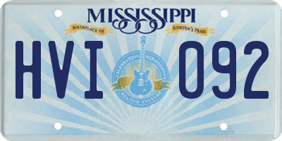 MS license plate HVI092