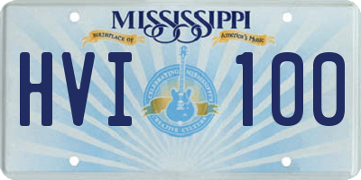 MS license plate HVI100